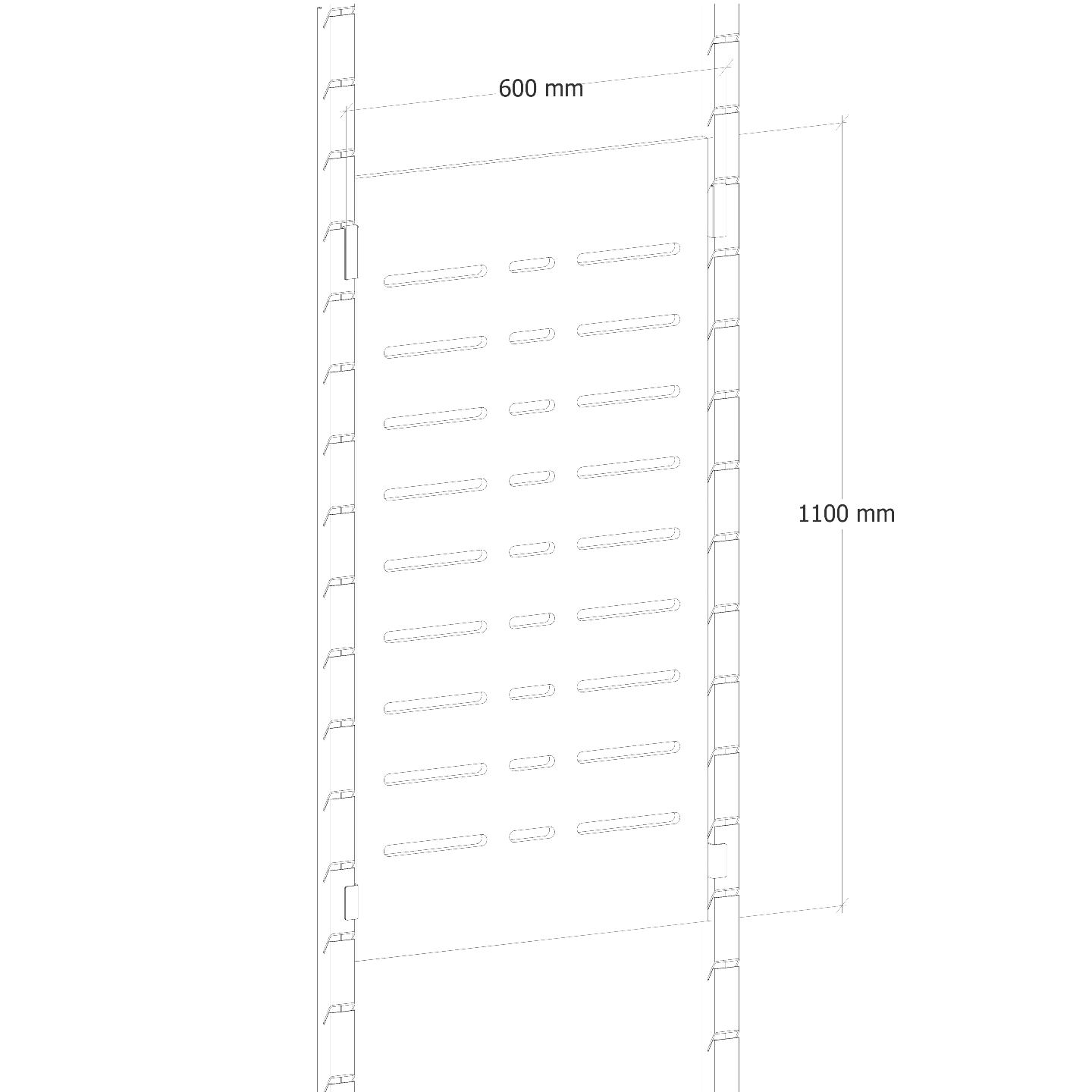 DEMI-SLATWALL 2P 60cm