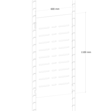 DEMI-SLATWALL 2P 60cm