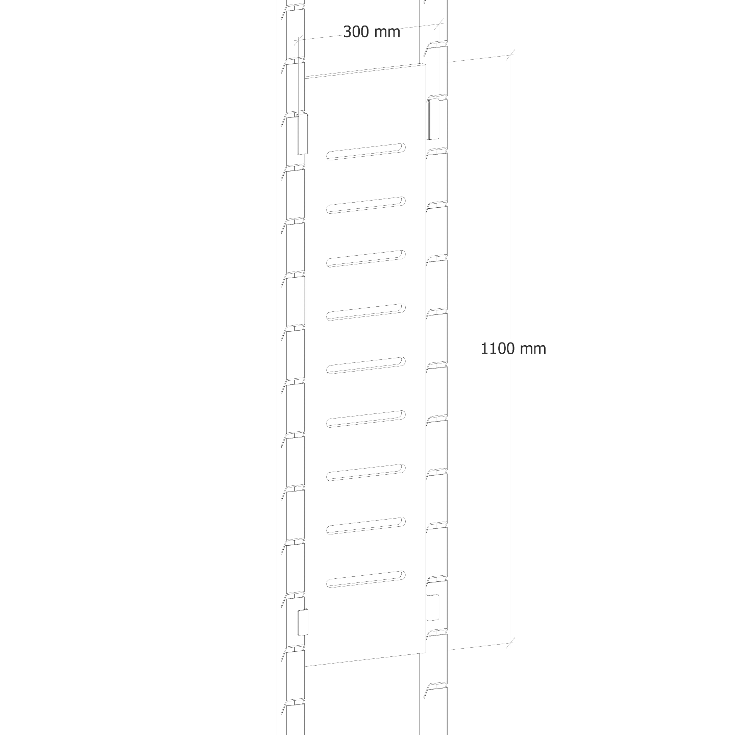 DEMI-SLATWALL 2P 30cm